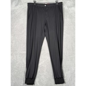 Redvanly Jogger Pants Mens Large Black Stretch Woven Cuffed Golf Halliday‎
